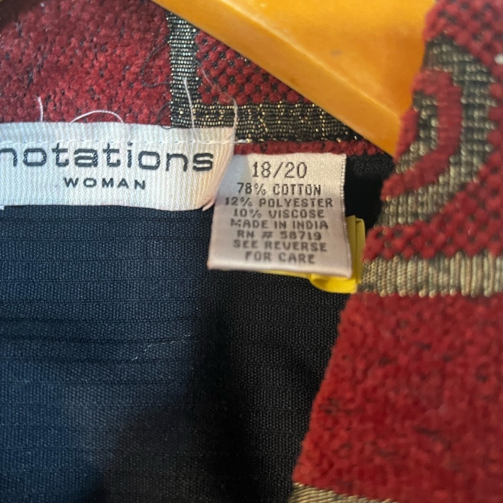 Vintage Notations Corduroy Artisan Black and Red Jacket Patch Work Cotton 18 - Picture 7 of 9